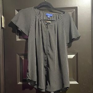 Apt. 9 Black and White Pinstripe Blouse